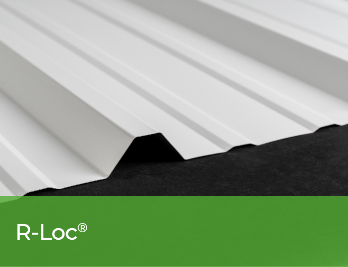 R-Loc metal roofing and siding panel.