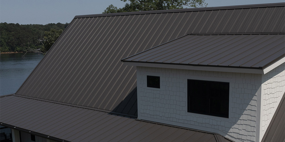 Horizon-Loc hidden fastener roof panel in Burnished Slate.