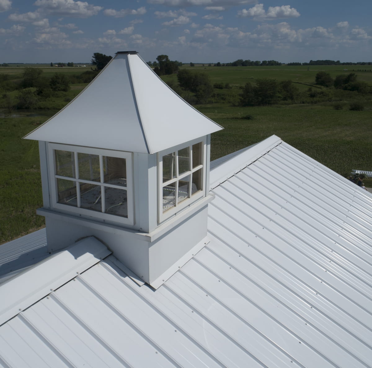 white metal roof